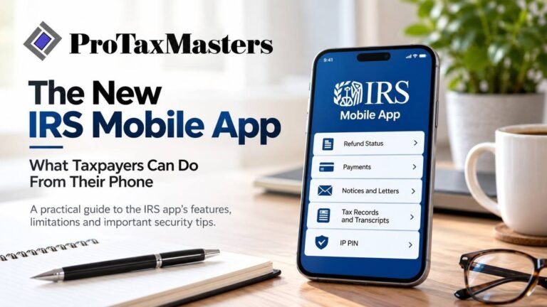 Smartphone representing secure access to the new IRS mobile app and taxpayer account services